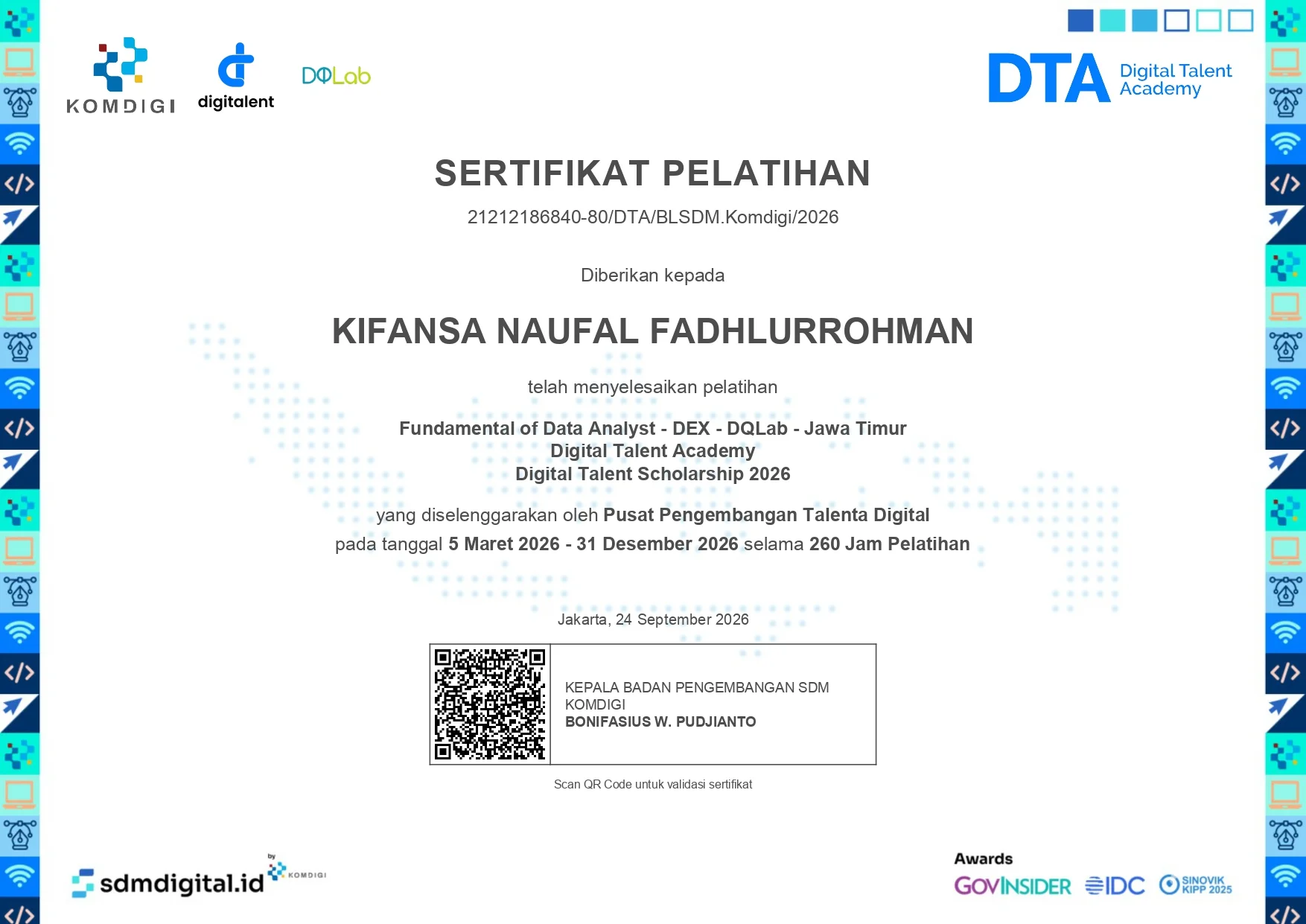 Fundamental of Data Analyst certificate